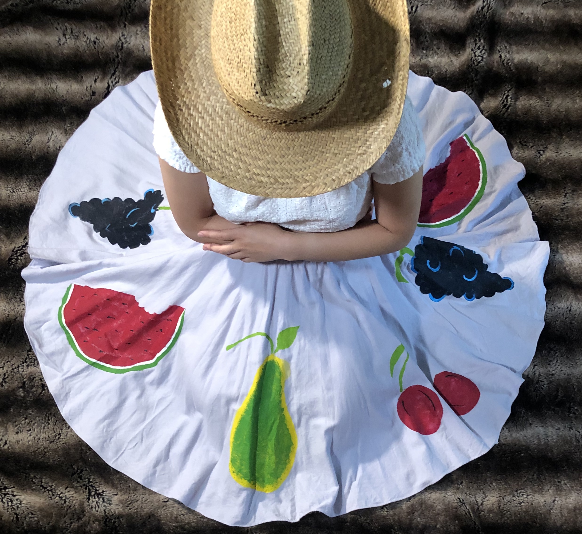 Full Circle Light Purple and Fruit skirt
