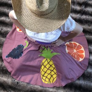 Full Circle Deep Purple and Fruit Skirt